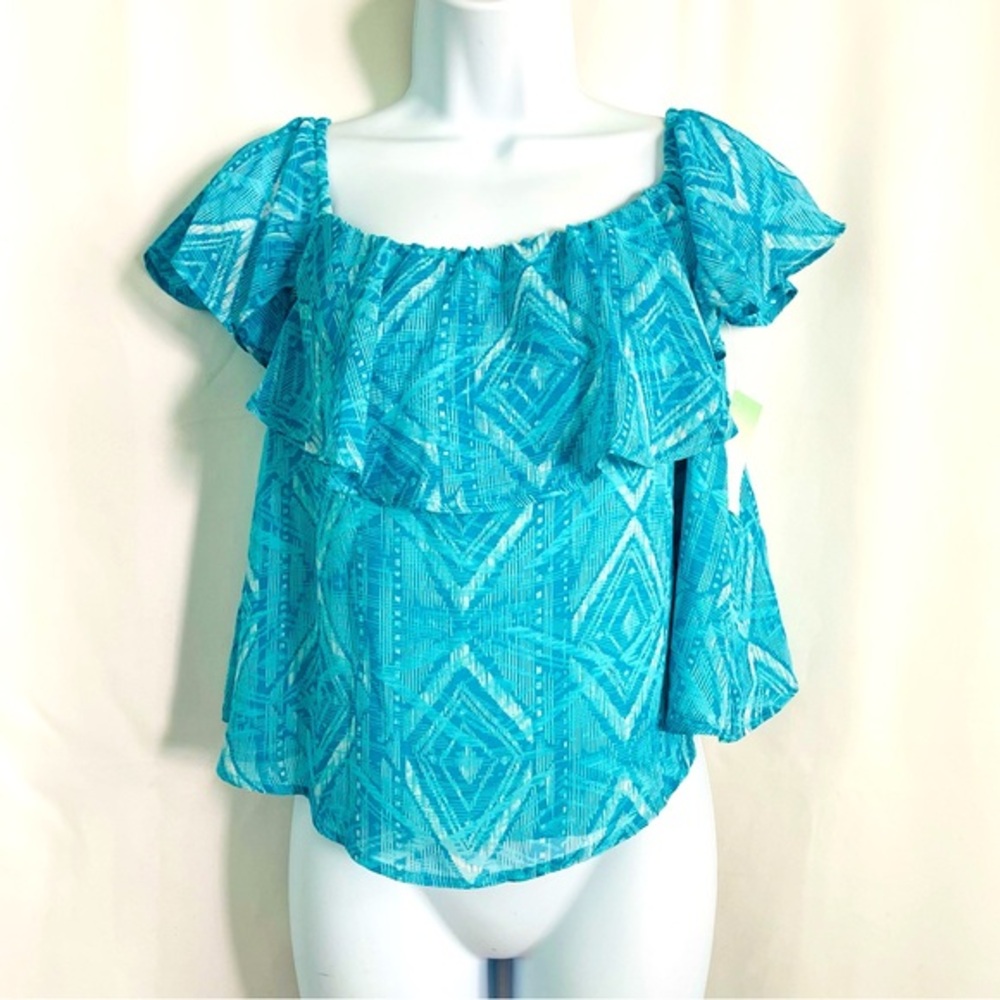 NWT Decree • Baby Blue Off the Shoulder Blouse
